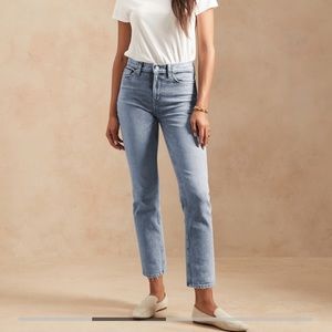 Banana Republic High-Rise Straight Org Ankle Jean
